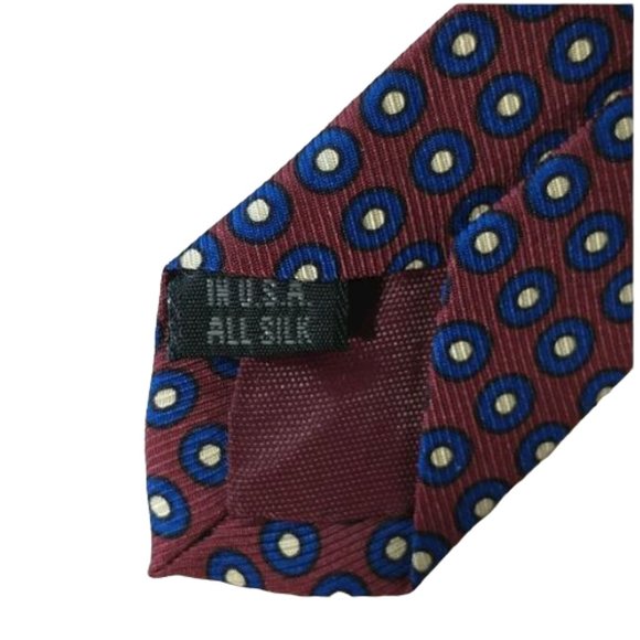 Jos A Bank Executive Collection Red and Blue All Silk 4" Tie - Picture 3 of 7